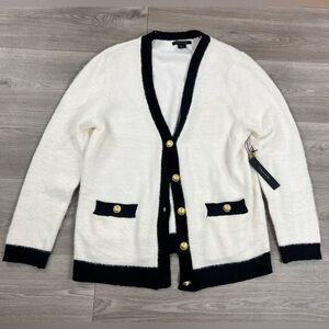 TARAHI Black and White Cardigan